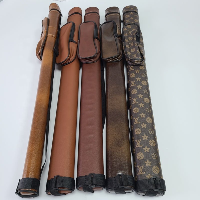 Xmlivet New colorful Cheap 2 holes PU leather Pool billiard cue case 1Butt 1shaft for 1/2 split 9 balls Billiard accessories