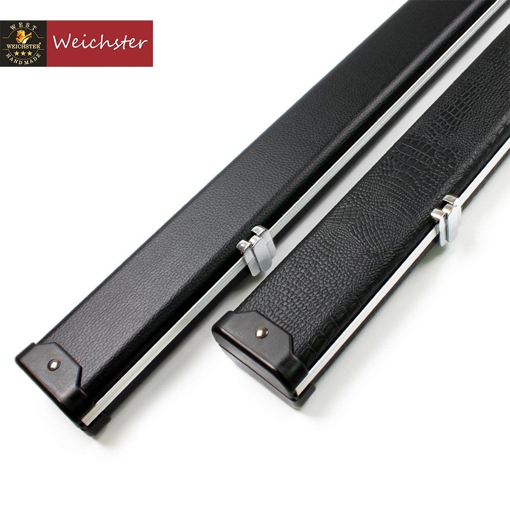 Weichster One 1 Piece Aluminium Snooker Pool Cue Case Crocodile Skin Black Case