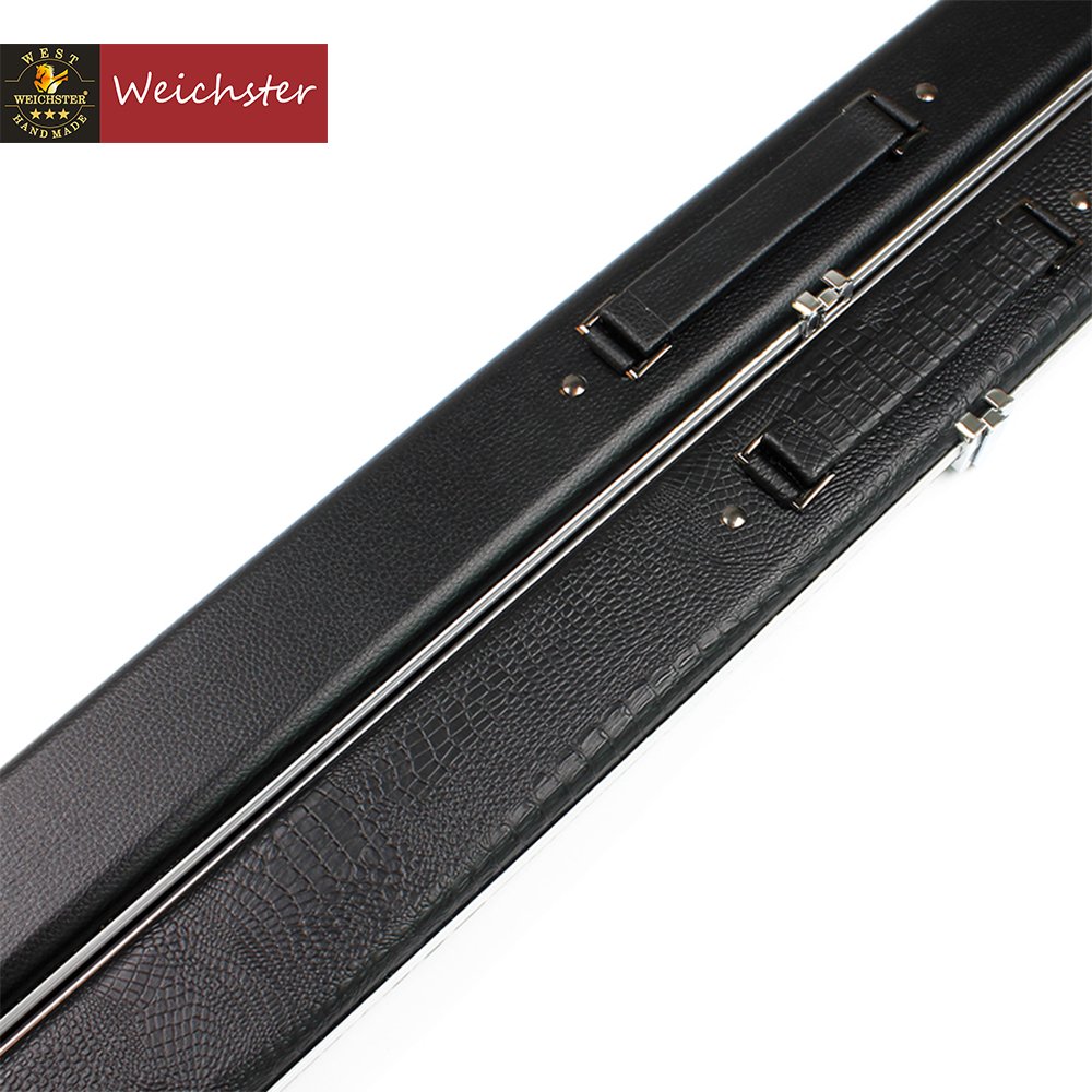 Weichster One 1 Piece Aluminium Snooker Pool Cue Case Crocodile Skin Black Case