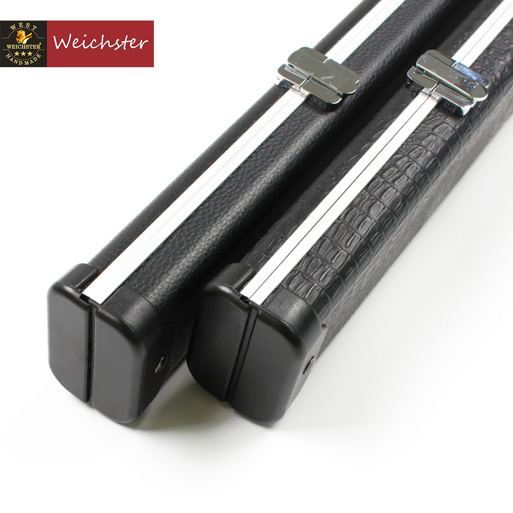 Weichster One 1 Piece Aluminium Snooker Pool Cue Case Crocodile Skin Black Case