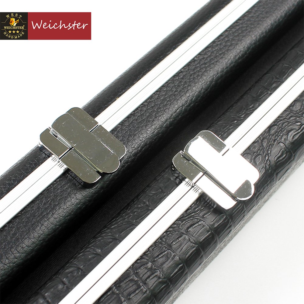 Weichster One 1 Piece Aluminium Snooker Pool Cue Case Crocodile Skin Black Case