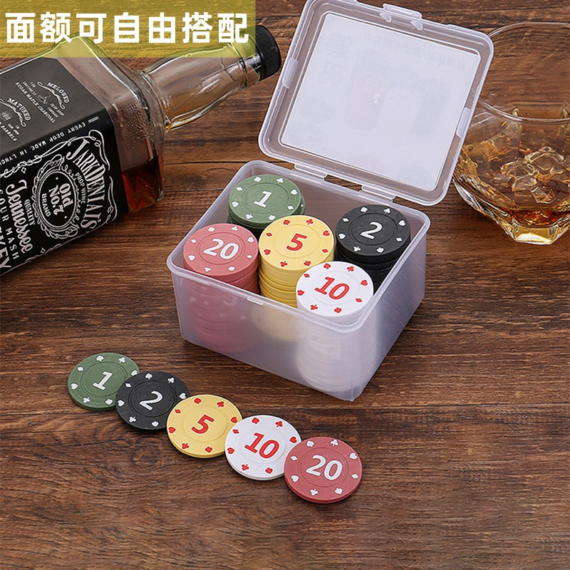 Wholesales ABS 35mm Texas Hold'em 100 Pcs Set Casino Poker Chip with Plastic Box