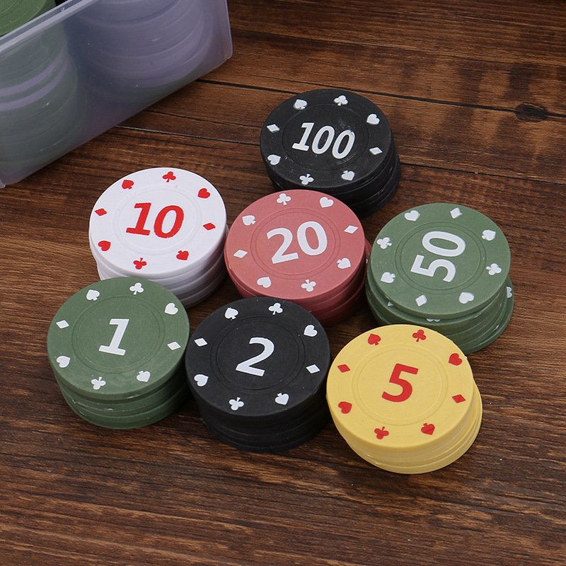 Wholesales ABS 35mm Texas Hold'em 100 Pcs Set Casino Poker Chip with Plastic Box