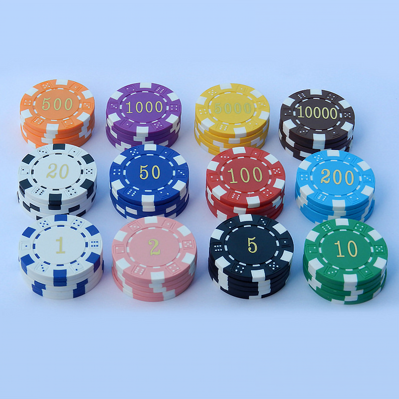 Factory Cheap Custom logo 11.5g Dice 40mm Plastic ABS Hot Stamp Casino Blank Poker Chip For Promotional Entertainment Game