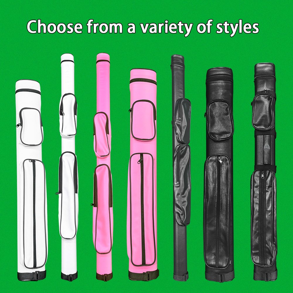 Factory Custom Logo PU Cue Case Waterproof Snooker Stick Bag 2 Butts and 4 Shafts OEM Cue Billiard Case