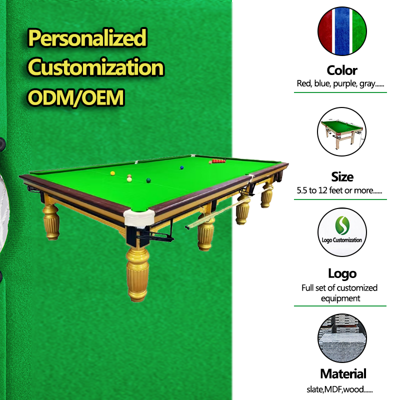 2024 Professional 9Ft Slate Solid Wood Pool Table For Snooker & Billiards Competition Use