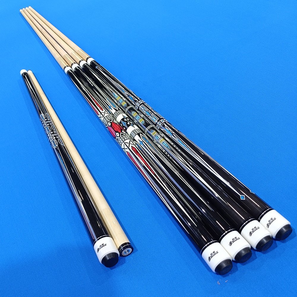 Bojue manufacturer high quality beautiful design billiard & snooker standard size 1/2 style pool cue