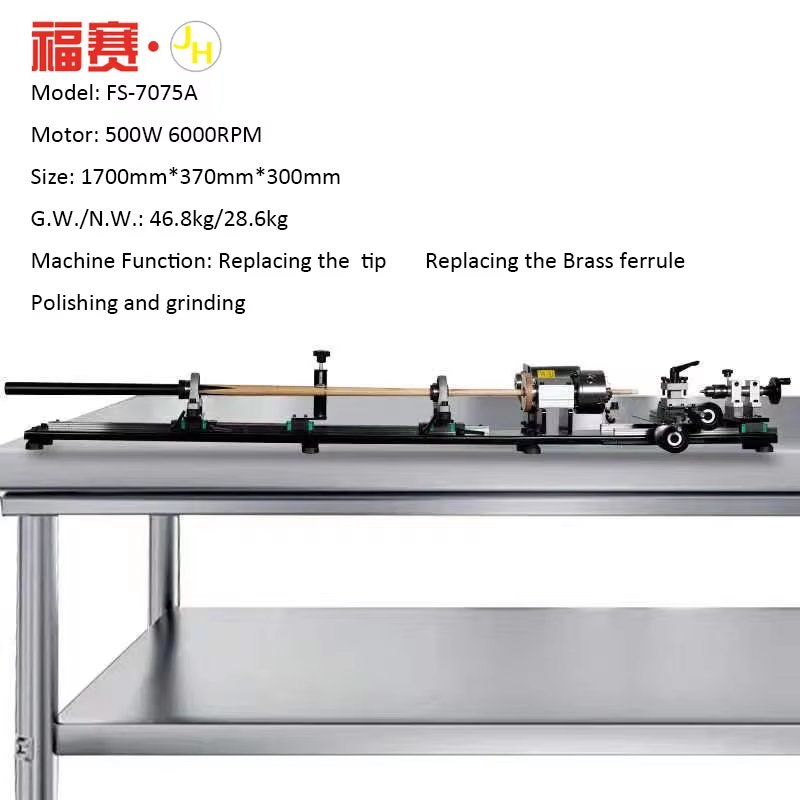 FS-7075A Variable Speed Mini Pool Cue snooker Billiard Repairing Machine With Shift Rail
