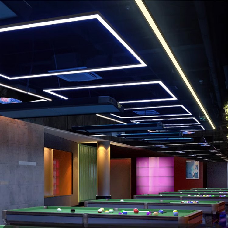 Aluminum Linear Hanging Lamp LED Pool Table Light Super Bright Billiards Pool Snooker 1.2*2.4m Rectangle Pendant Light