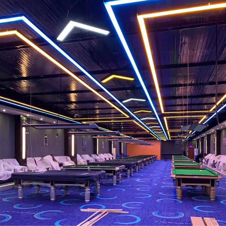 Aluminum Linear Hanging Lamp LED Pool Table Light Super Bright Billiards Pool Snooker 1.2*2.4m Rectangle Pendant Light