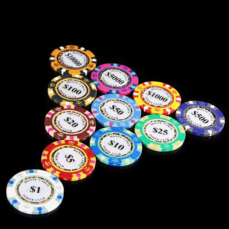 Wholesale High Quality Custom Professional Casino Texas Hold'em 40mm 14 Gram Bulk Monte Carlo Clay Poker Chips Set For Sales