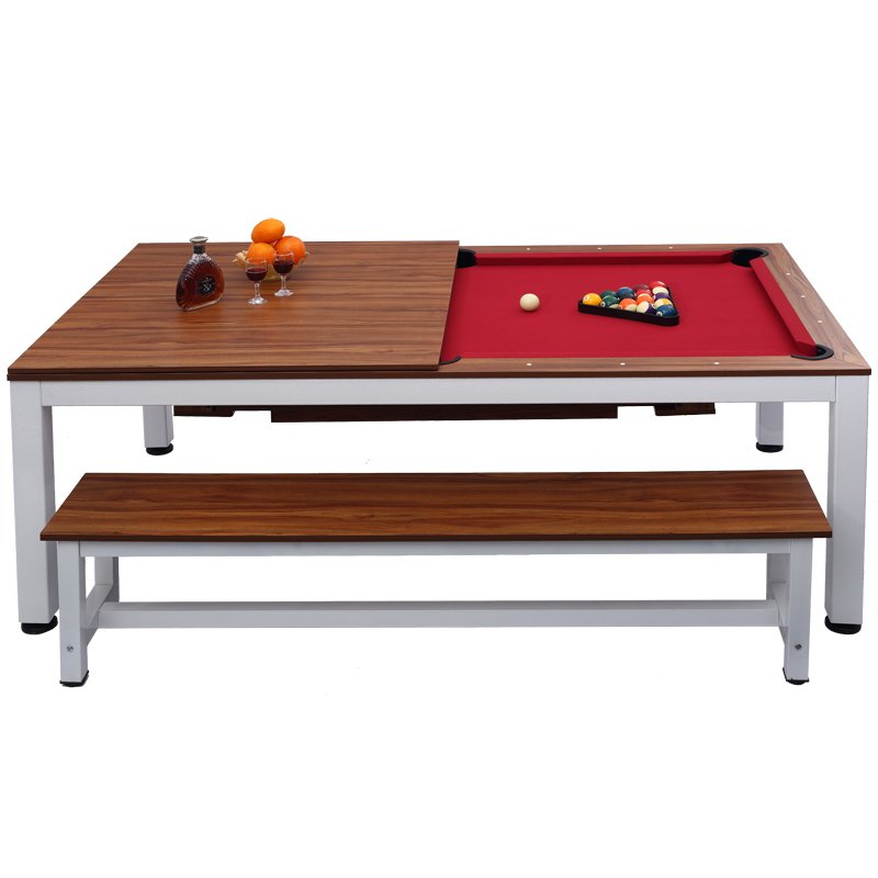 Ultra 2-in-1 K66 Metal Leg Slate Pool Table - Multi-Function Billiard Game with Dining Top and Complete Accessories