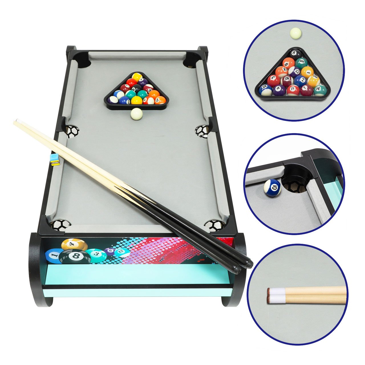 Table top Snooker Accessories Portable Children Family Game Set Mini Pool Table Kids Billiard Table