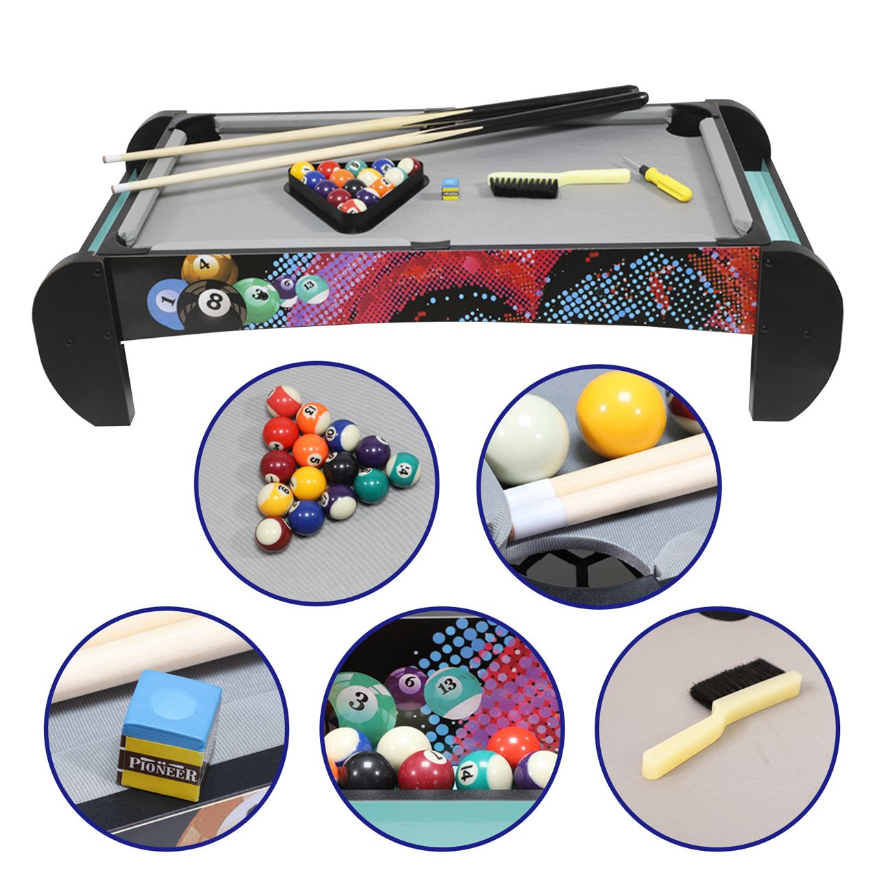 Table top Snooker Accessories Portable Children Family Game Set Mini Pool Table Kids Billiard Table
