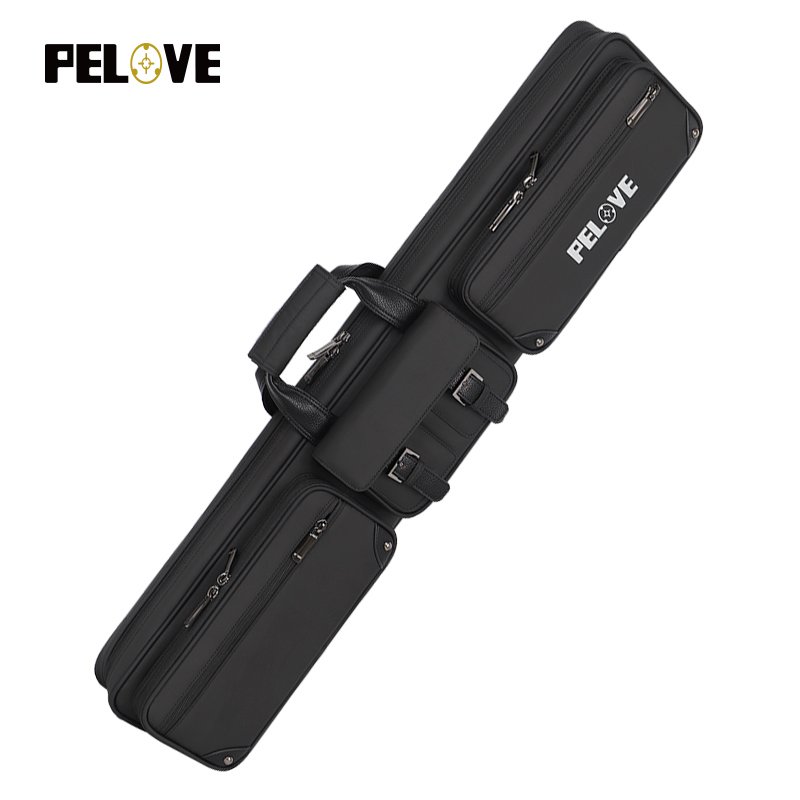 Factory custom wholesale large 4 shafts 4 butts new design double strap cue bag soft pool cue case
