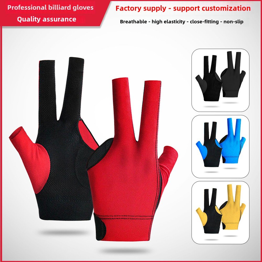Billiard Gloves Professional Snooker Accessories Table Tennis Gloves Three Finger Billiard Gloves for Sports and Entertainment