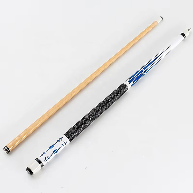 Wholesale 12.8mm-tip Ash Wood Billiard Cue Sticks Cheap 1/2 Split Pool Cues with Steel Joint Carbon Fiber Butt Sleeve Snooker
