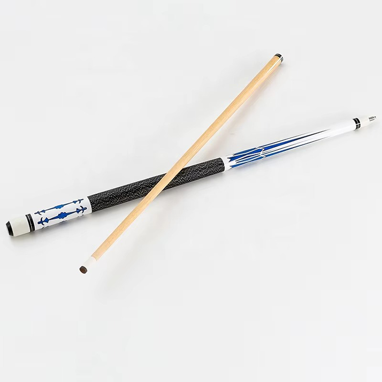 Wholesale 12.8mm-tip Ash Wood Billiard Cue Sticks Cheap 1/2 Split Pool Cues with Steel Joint Carbon Fiber Butt Sleeve Snooker