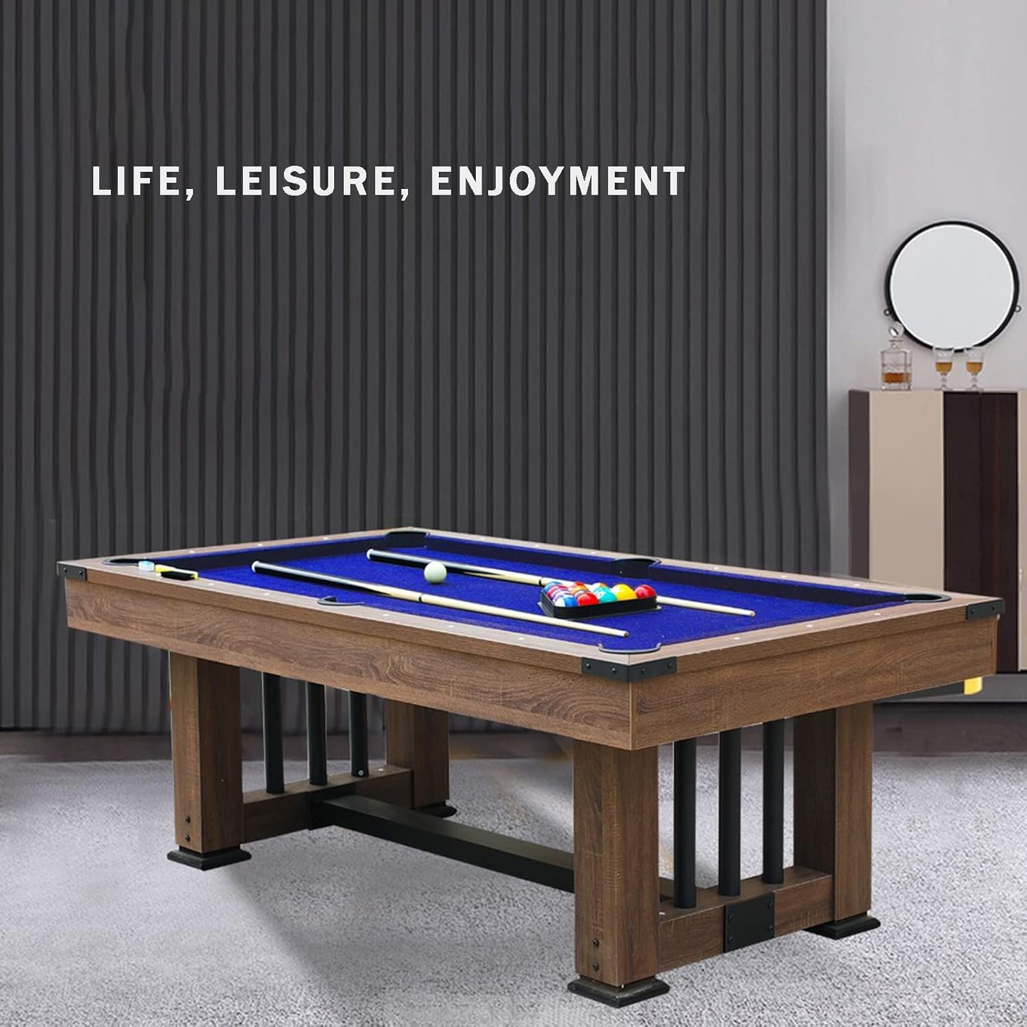 Gymbopro 8ft Modern 3-in-1 Pool Table High Quality for Quick Replacement Snooker & Billiard Tables