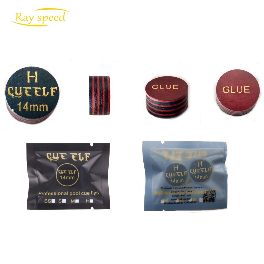 Rayspeed Standards 14mm Billiard Pool Cue Tips In S/M/H Size 8 Multi Layers Leather Colorful Firm Pool Cue Tips Accessories