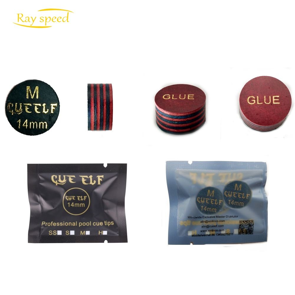 Rayspeed Standards 14mm Billiard Pool Cue Tips In S/M/H Size 8 Multi Layers Leather Colorful Firm Pool Cue Tips Accessories