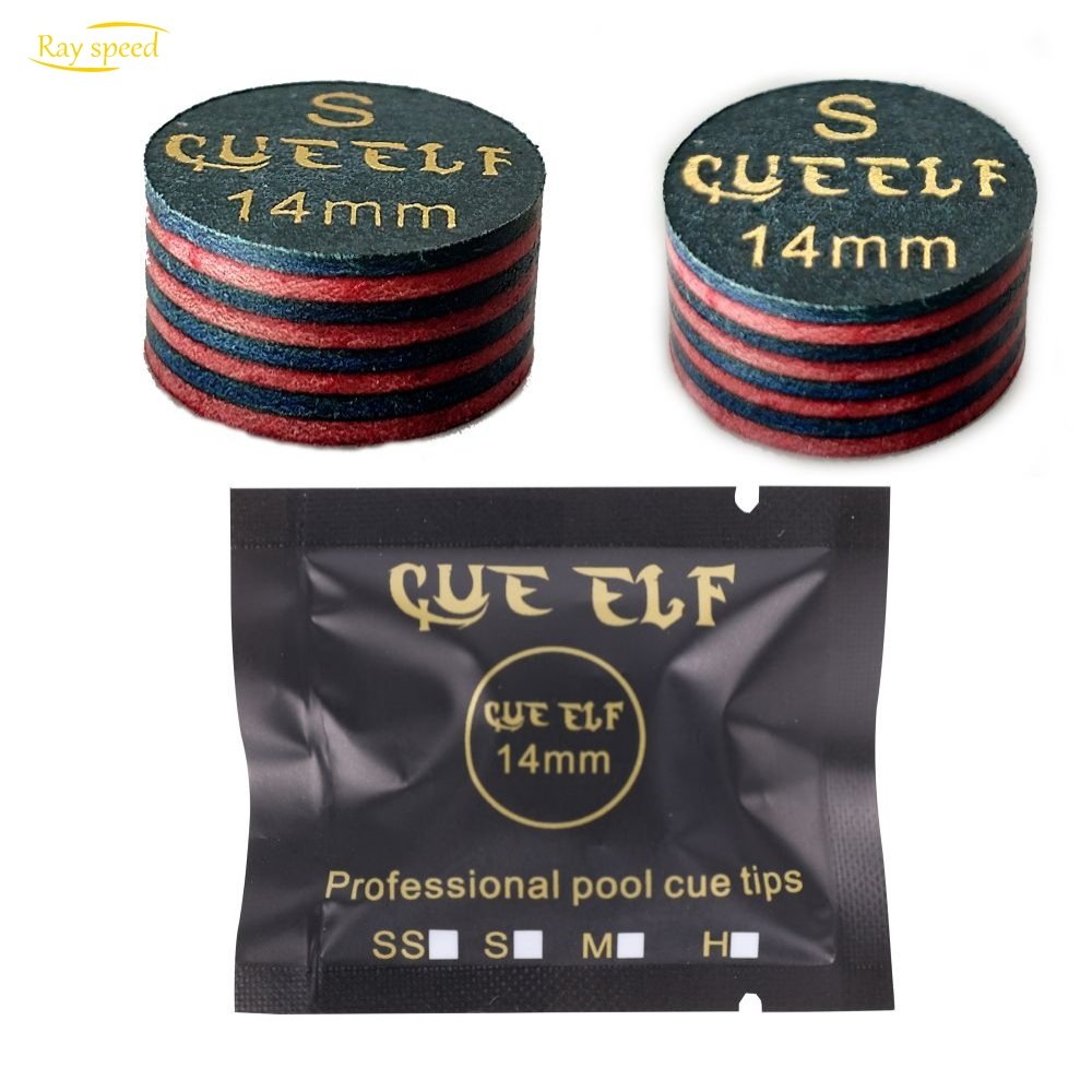 Rayspeed Standards 14mm Billiard Pool Cue Tips In S/M/H Size 8 Multi Layers Leather Colorful Firm Pool Cue Tips Accessories