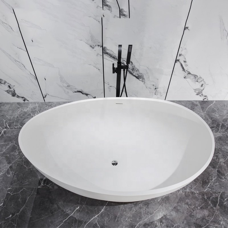 White Resin Stone Freestandig Bathtub Surface Artificial Stone GM-8015 Solid Bathroom Modern Freestanding Szx 7 Ft Snooker 1 Pcs