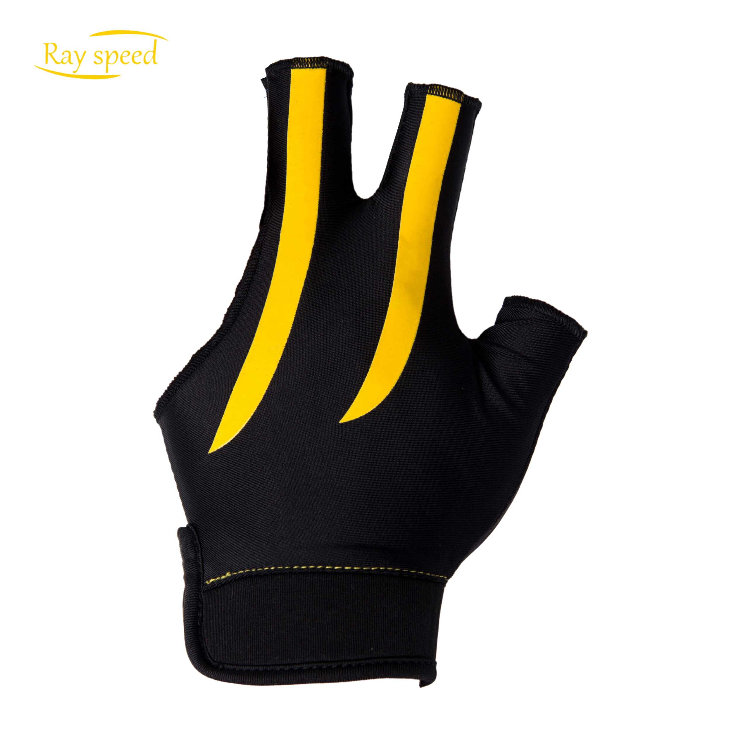 Rayspeed Half-finger Billiard Shooters Carom Pool Snooker Cue Sport Glove Fits on Left or Right Hand for Men Women(Black+Red)