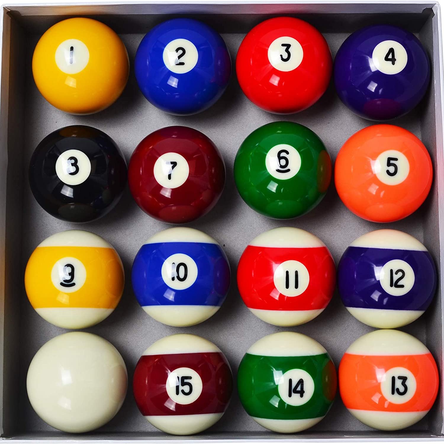 2-1/4" Billiard Pool Balls Marble Professional Tournament Billiards Ball Complete 16 Ball Set
