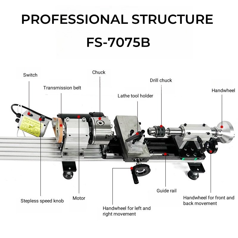 CE Certification FS-7075A Variable Speed Upgraded Billiard Cue Snooker & Pool Cue Repairing Lathe Machine for workshop Popular