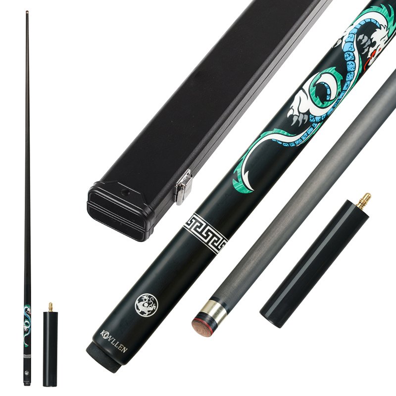 Hot sale KONLLEN Snooker Cue Carbon Fiber Shaft Chinese Elements Decal Design Snooker Cue