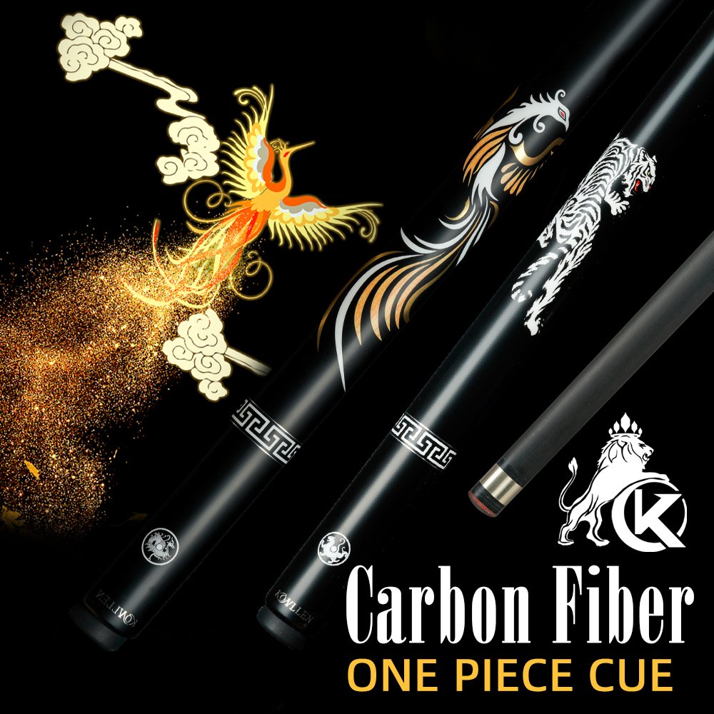 Hot sale KONLLEN Snooker Cue Carbon Fiber Shaft Chinese Elements Decal Design Snooker Cue