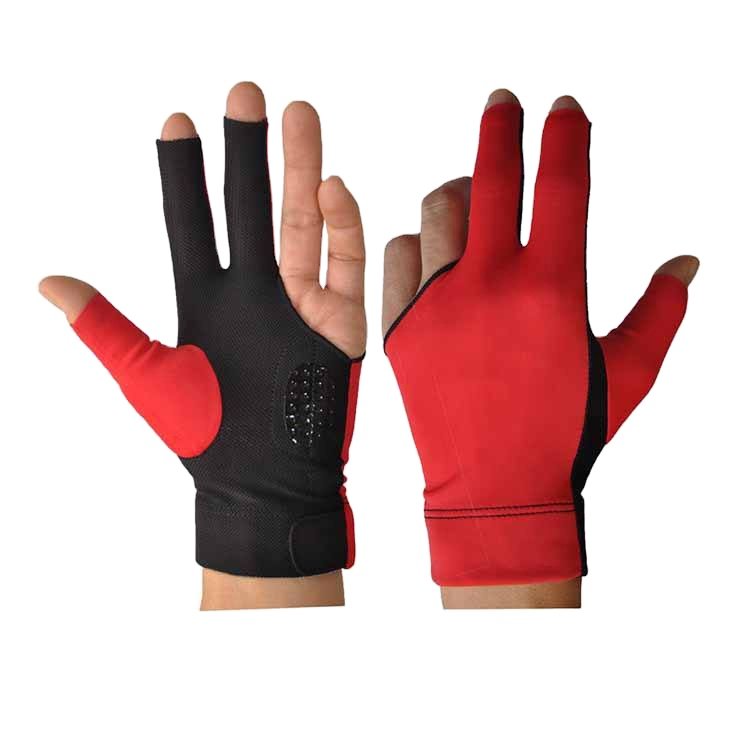 Unisex Three-Finger Breathable High-Stretch Billiards Gloves Wholesale Custom Wear-Resistant Non-Slip for Snooker Sports