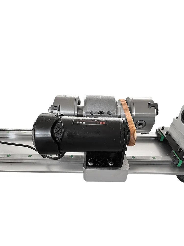 FS-7075C Double Chuck Manual Metal Lathe Machine With Casting Bed For Pool Cue Repairing