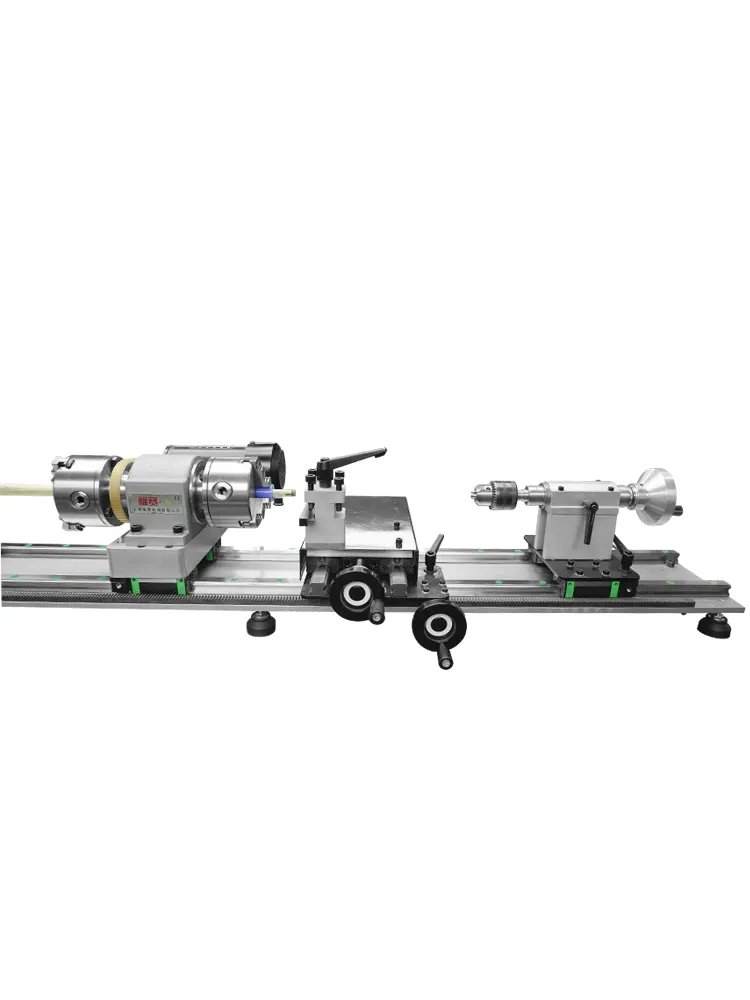 FS-7075C Double Chuck Manual Metal Lathe Machine With Casting Bed For Pool Cue Repairing