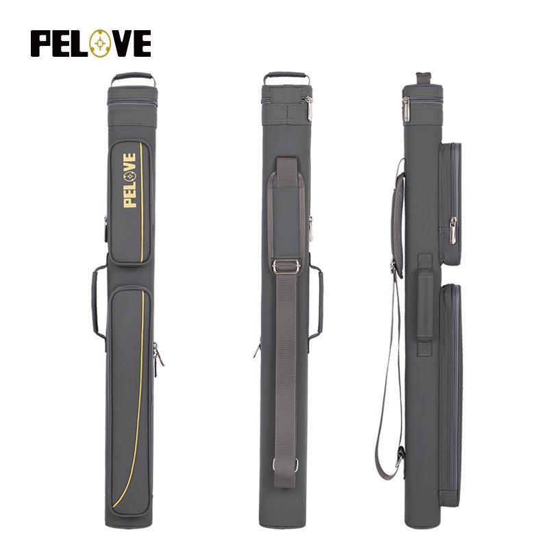customize logo PU Leather 5 holes 2 butts 3 shafts pool cue hard case Billiard Cue Cases with adjustable shoulder strap
