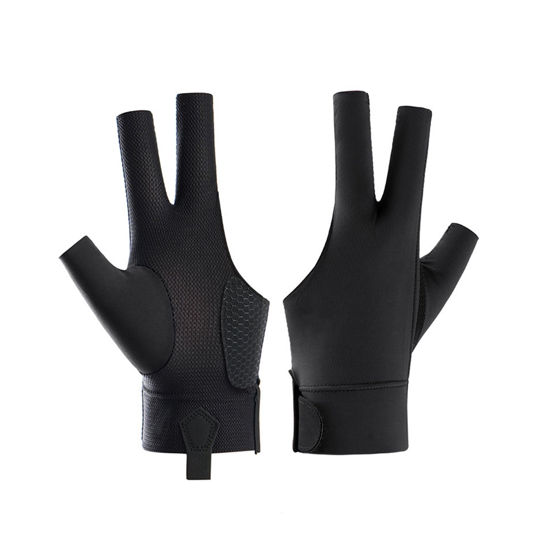 Custom Logo Cue Stick Billiard Gloves Breathable 3 Finger Billiard Gloves Snooker Pool Gloves For Professional Table Player