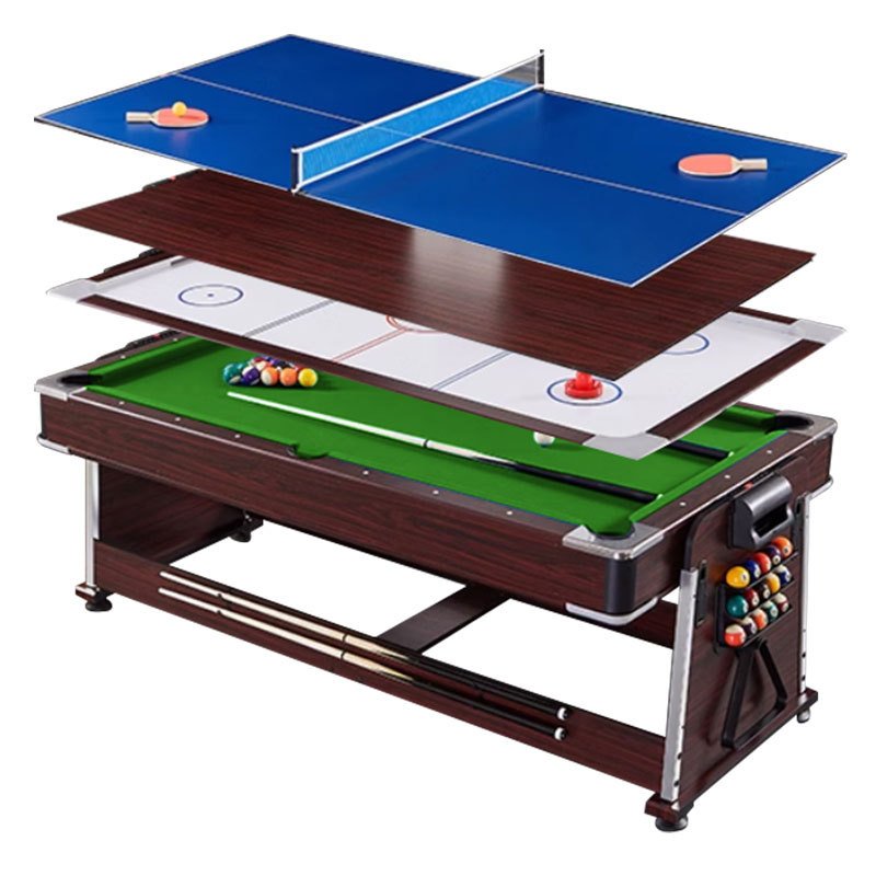 China Cheap Price 4 in 1 Multi Game Swivel Pool Table With Table Tennis Top Dining Top Billiard Table for Sale In Stock