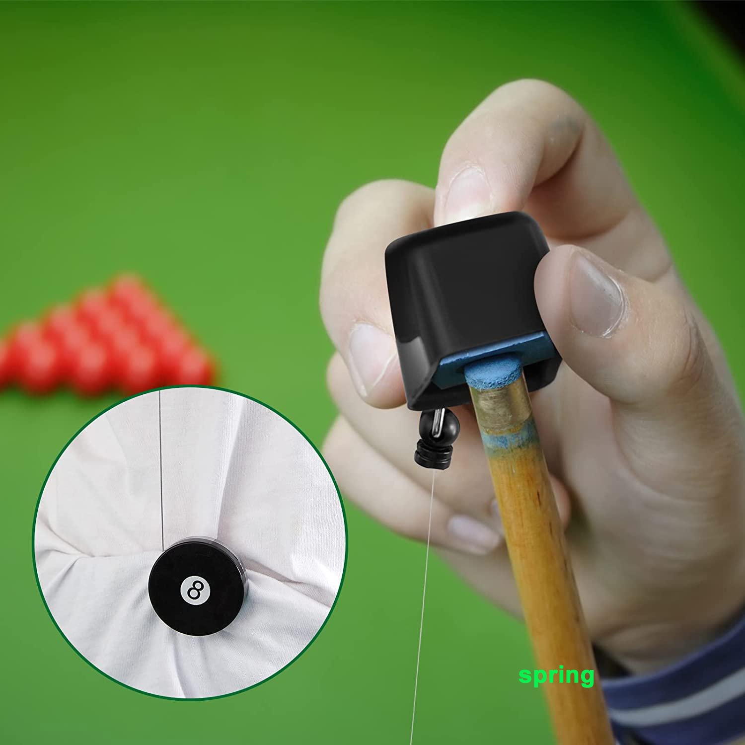 Billiard Accessories Snooker Pool Cue Chalk Holder Retractable Drawing Belt Clip Snooker Practical Tool Badge Reel Chalk Case