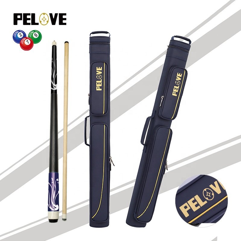 Portable 2*3 Waterproof Leather Snooker Cue Case Soft Billiard Cue Case