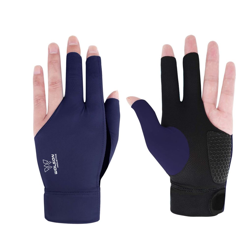 Guantes De Billar Wholesale Custom Billiards Gloves Non Slip Pad 3 Fingers Pool Shooting Snooker Gloves For Left or Right Hand