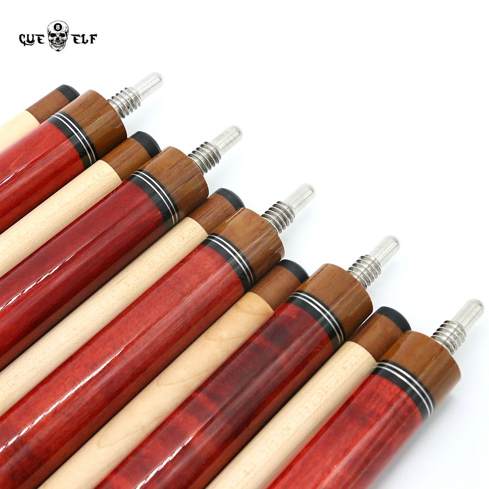 Cueelf 58" 20-21OZ dyed colorful hard maple wood wrap-less 3-PCs style jump break cue billiard pool cue stick
