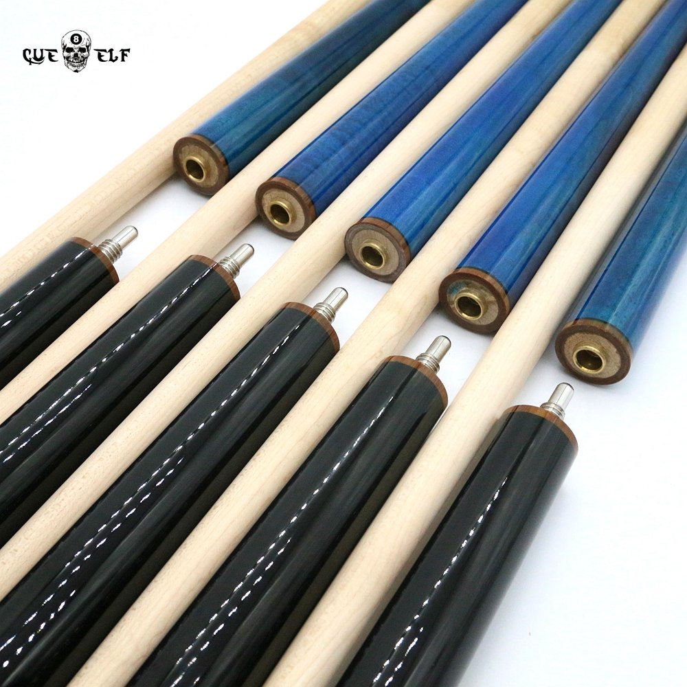 Cueelf 58" 20-21OZ dyed colorful hard maple wood wrap-less 3-PCs style jump break cue billiard pool cue stick