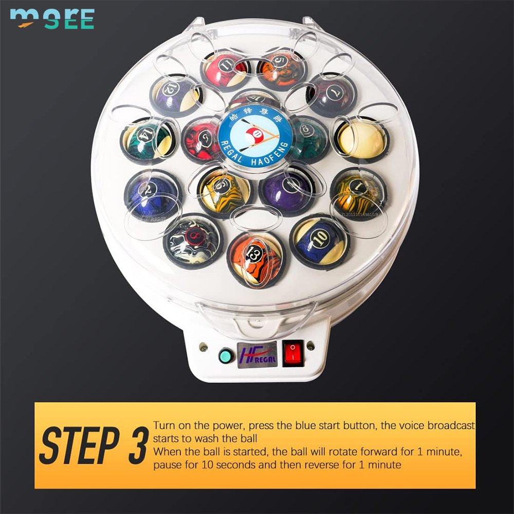 SeeMore Selection Automatic 16/22 Balls British American Clean Polish Care for Pool Balls Snooker Polishing Washing Machine