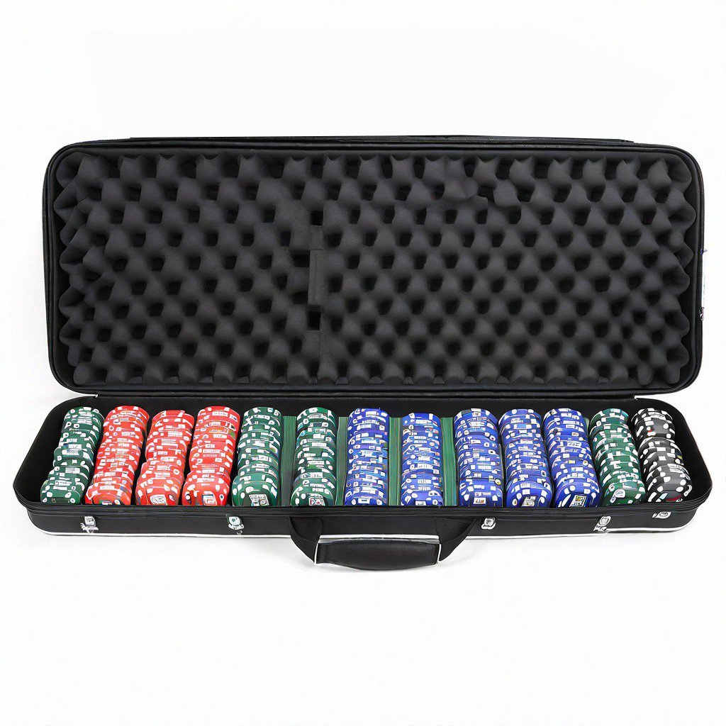 Custom 500pcs 1000 pcs Capacity Oxford Box Portable Chips Bag Waterproof Black Eva Poker Chip Case for Texas Hold'em Blackjack