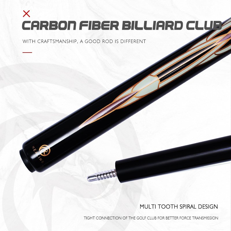 Carbon Fiber Center Joint Billiard Cue Stick Pool Cue Snooker Cue