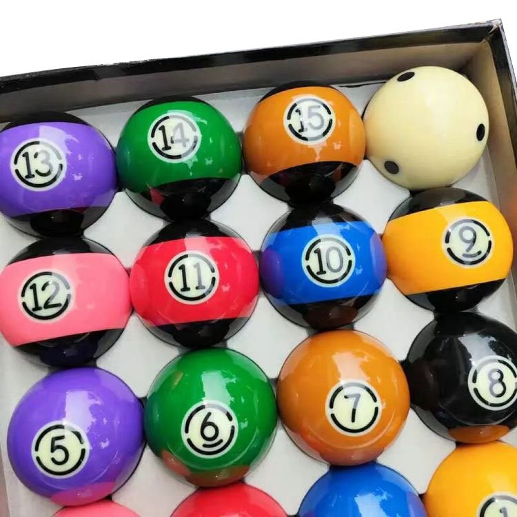 Premium Quality 57.2mm Tournament Black TV Ball Set American Billiard Balls Box Of 16 PCS