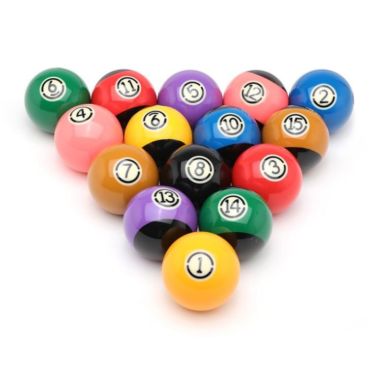 Premium Quality 57.2mm Tournament Black TV Ball Set American Billiard Balls Box Of 16 PCS