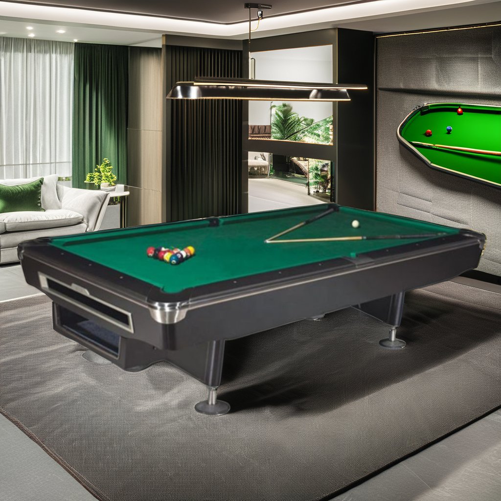 Luxury American Style Nine Ball Billiard Pool Table Custom Size Modern Sports Snooker Table with Slate Wood Rubber Cushions