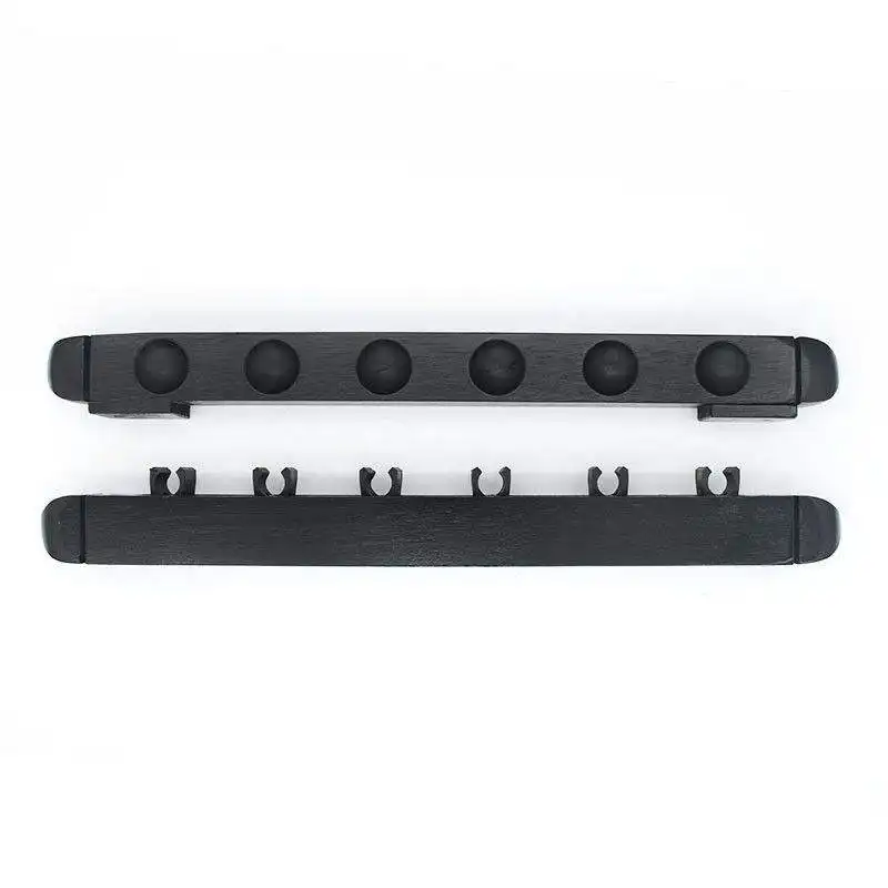 Hot Sale 6 Holes Black Snooker & Billiard Cue Sticks Holding Tools Wall Mounted Cue Wooden Rome Racks